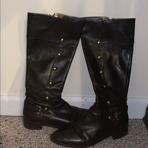 Michael Kors military style knee high boots